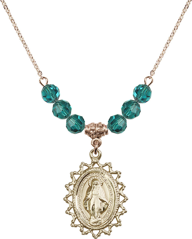 14kt Gold Filled Miraculous Birthstone Necklace with Zircon Beads - 1619