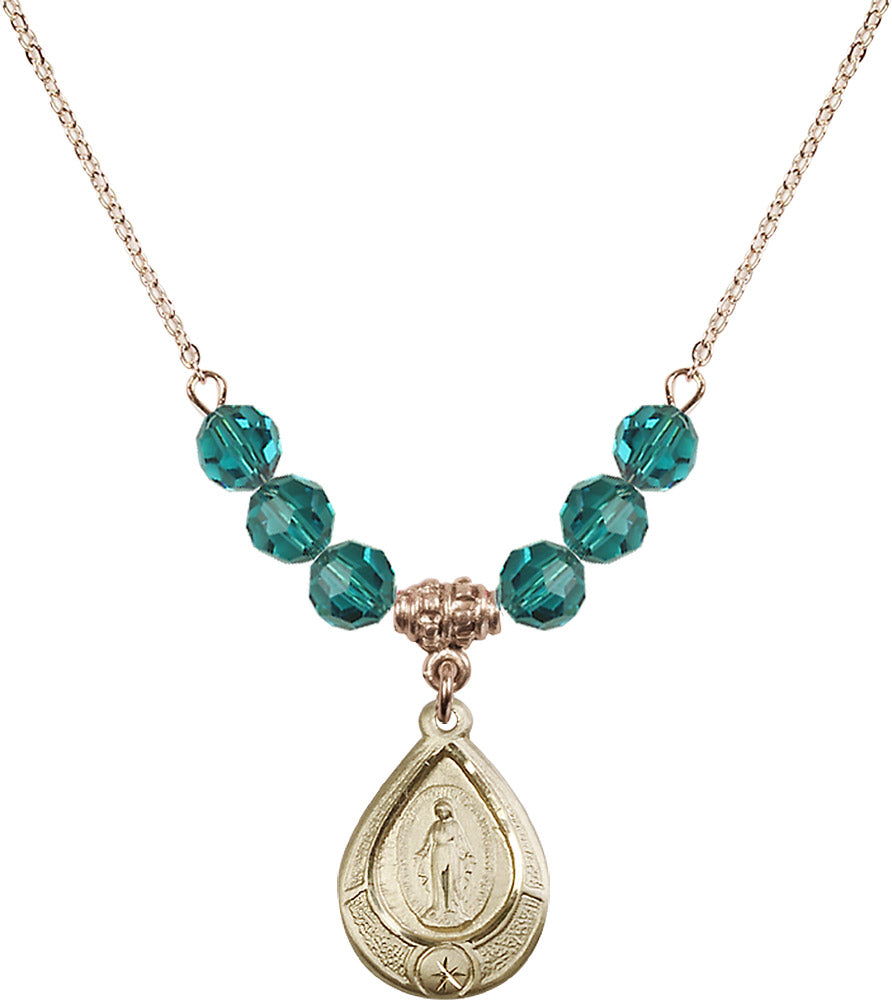 14kt Gold Filled Miraculous Birthstone Necklace with Zircon Beads - 4144