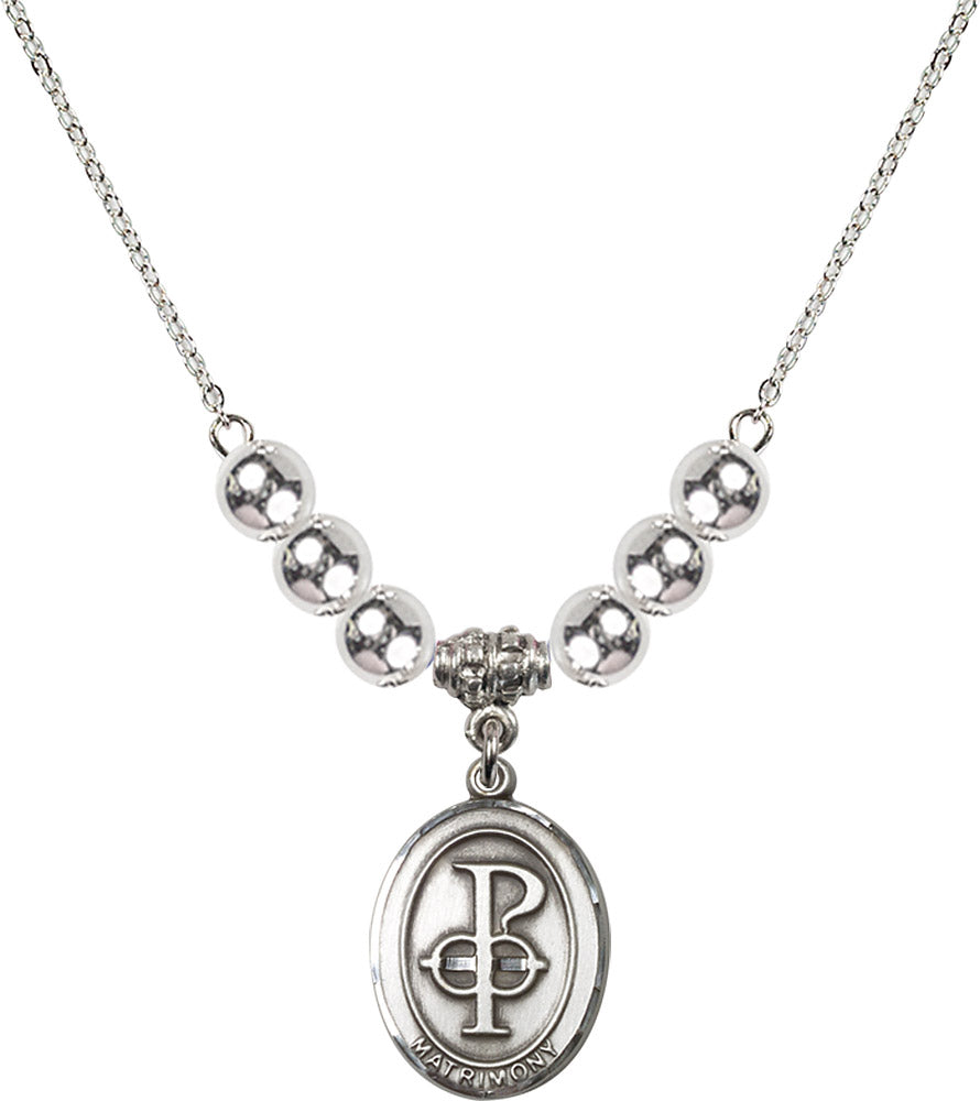 Sterling Silver Matrimony Birthstone Necklace with Sterling Silver Beads - 0869