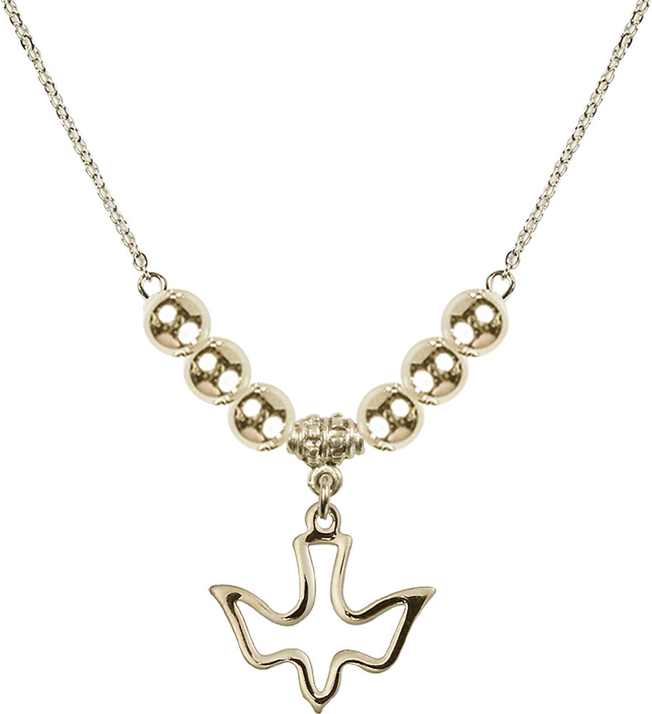 14kt Gold Filled Holy Spirit Birthstone Necklace with Gold Filled Beads - 1510