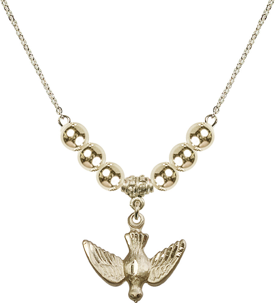 14kt Gold Filled Holy Spirit Birthstone Necklace with Gold Filled Beads - 1628