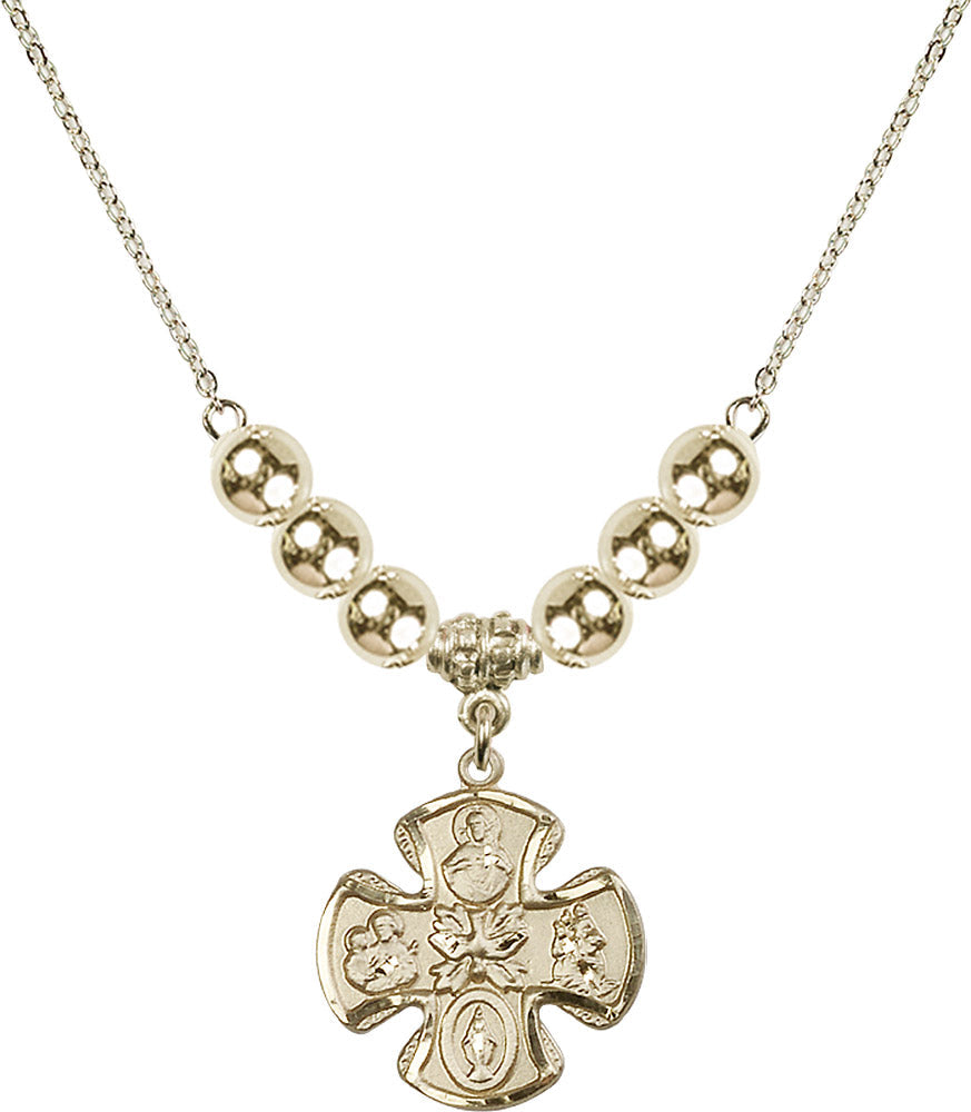 14kt Gold Filled 5-Way Birthstone Necklace with Gold Filled Beads - 5443