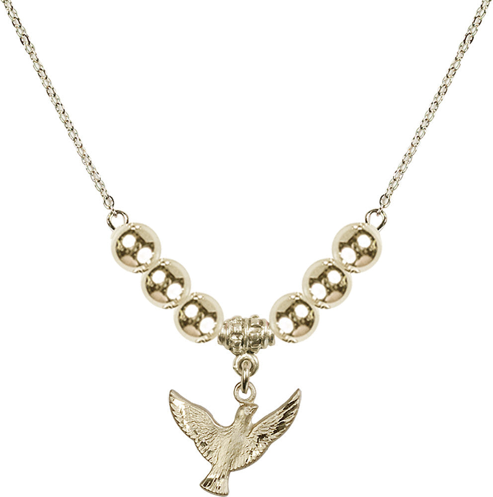 14kt Gold Filled Holy Spirit Birthstone Necklace with Gold Filled Beads - 5912