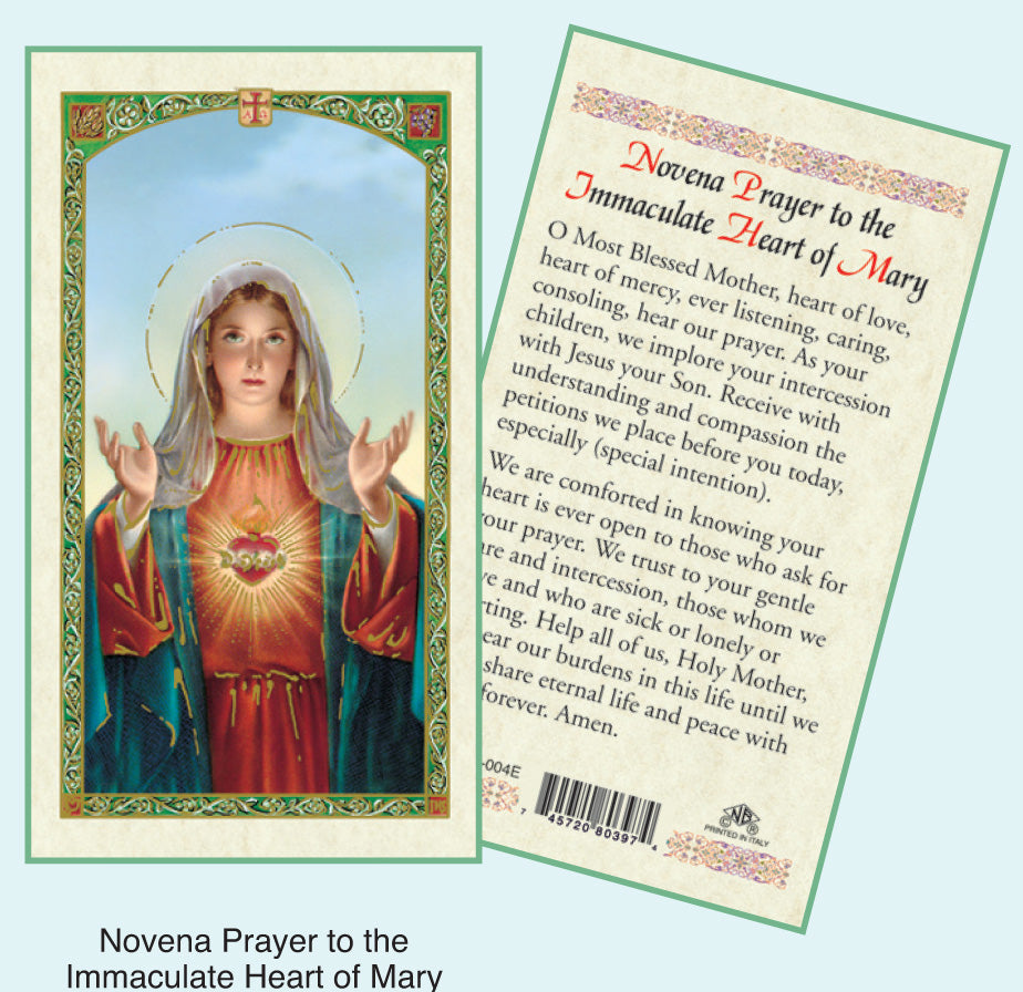 PRAYER CARD IMAC HEART OF MARY