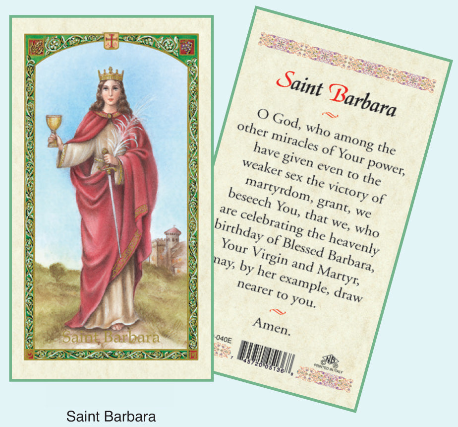 PRAYER CARD ST BARBARA
