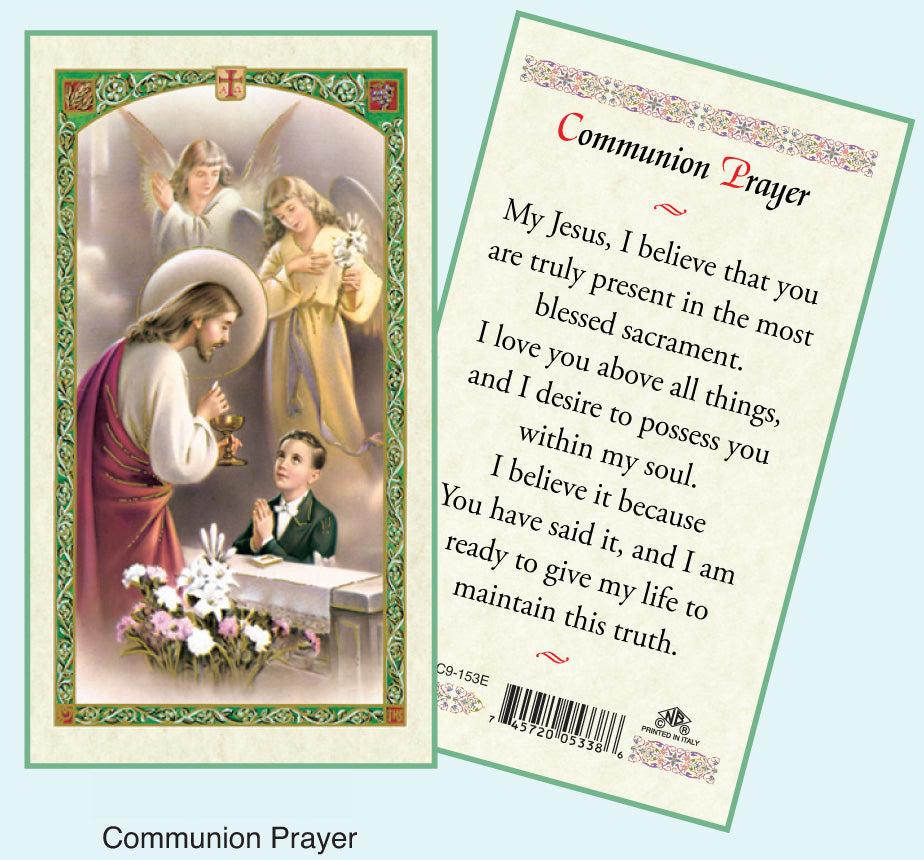 PRAYER CARD HOLY COMMUNION BOY