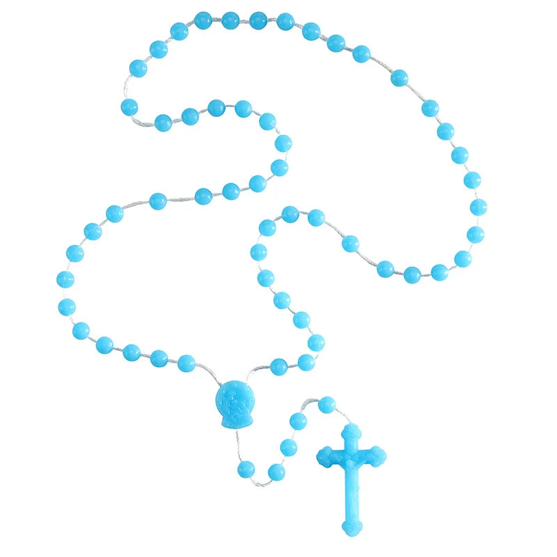 Rose-Scented Blue Cord Rosary