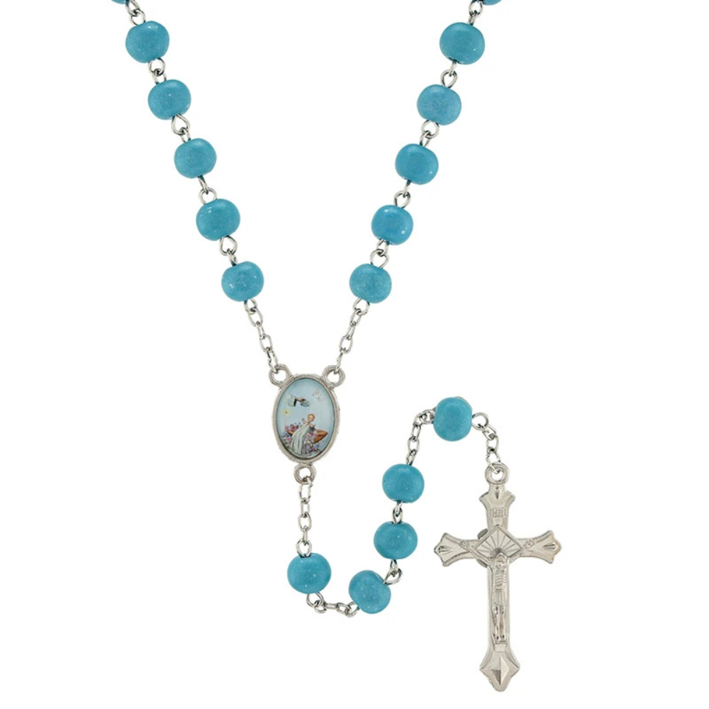 Blue Baptism Rosary with Case - 12 Pk