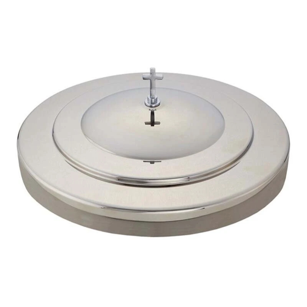Stackable Communion Tray Cover - Silver Finish