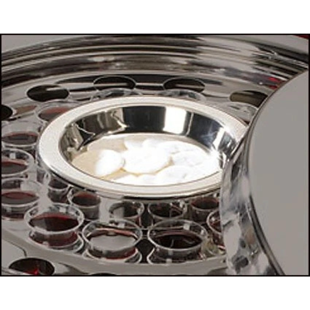 Communion Tray Center Bread Plate - Silver Finish