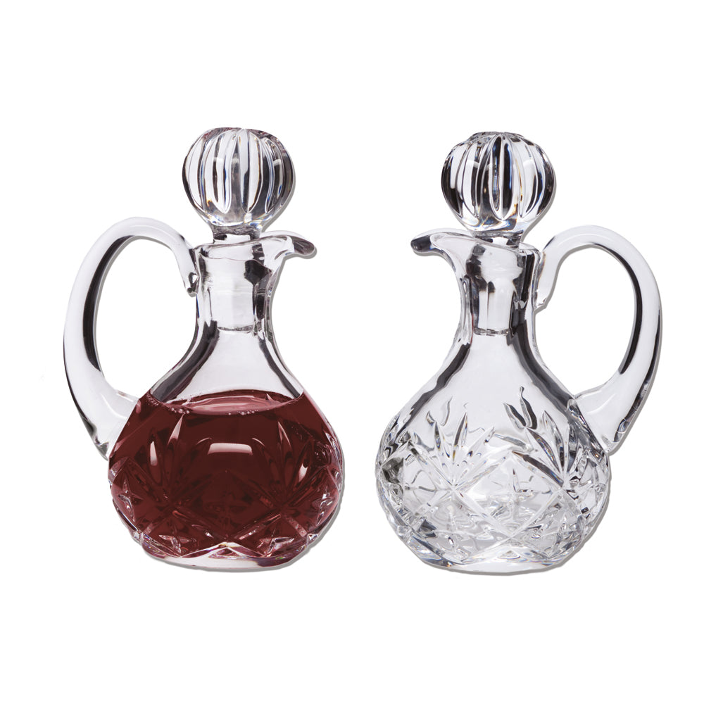 5 1/2" High Lead Crystal Cruet Set, Style CB10