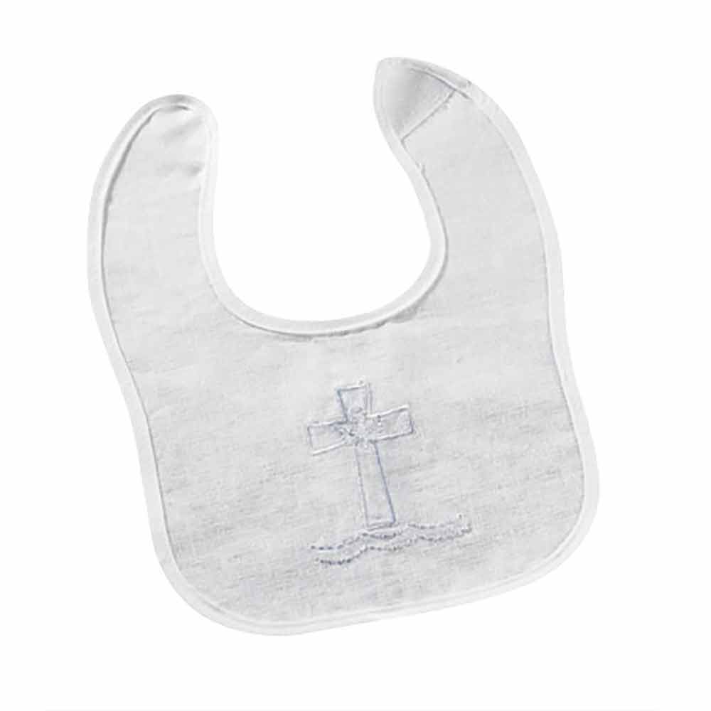 10" High Cross Baptismal Bib - 12 Pk