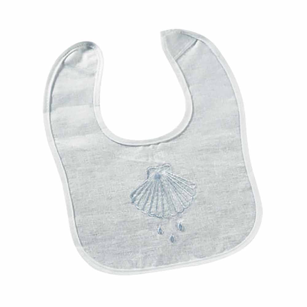 10" High Shell Baptismal Bib - 12 Pk