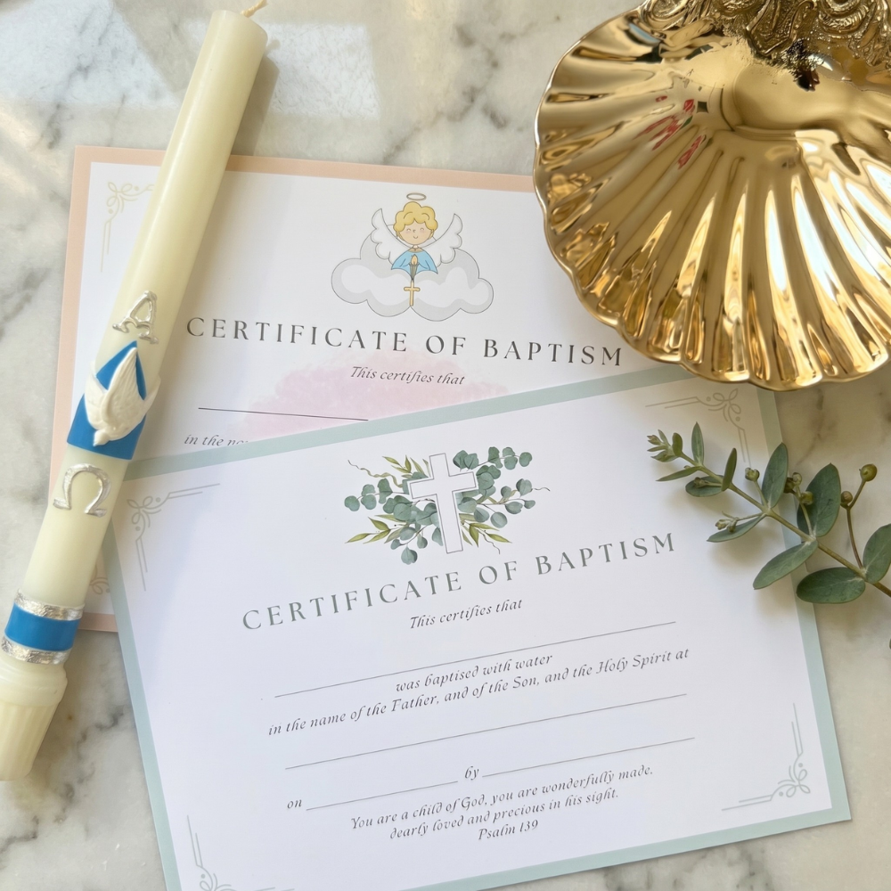 Baptismal Candles, Certificates & First Communion Candles