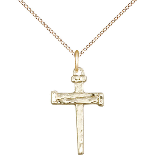 Gold Filled Nail Cross Pendant - 0012GF
