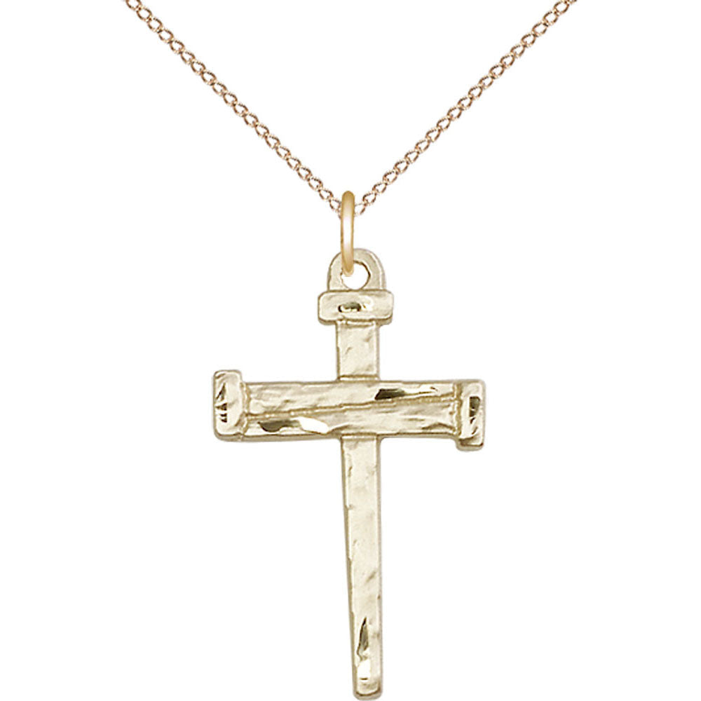 Gold Filled Nail Cross Pendant - 0013GF
