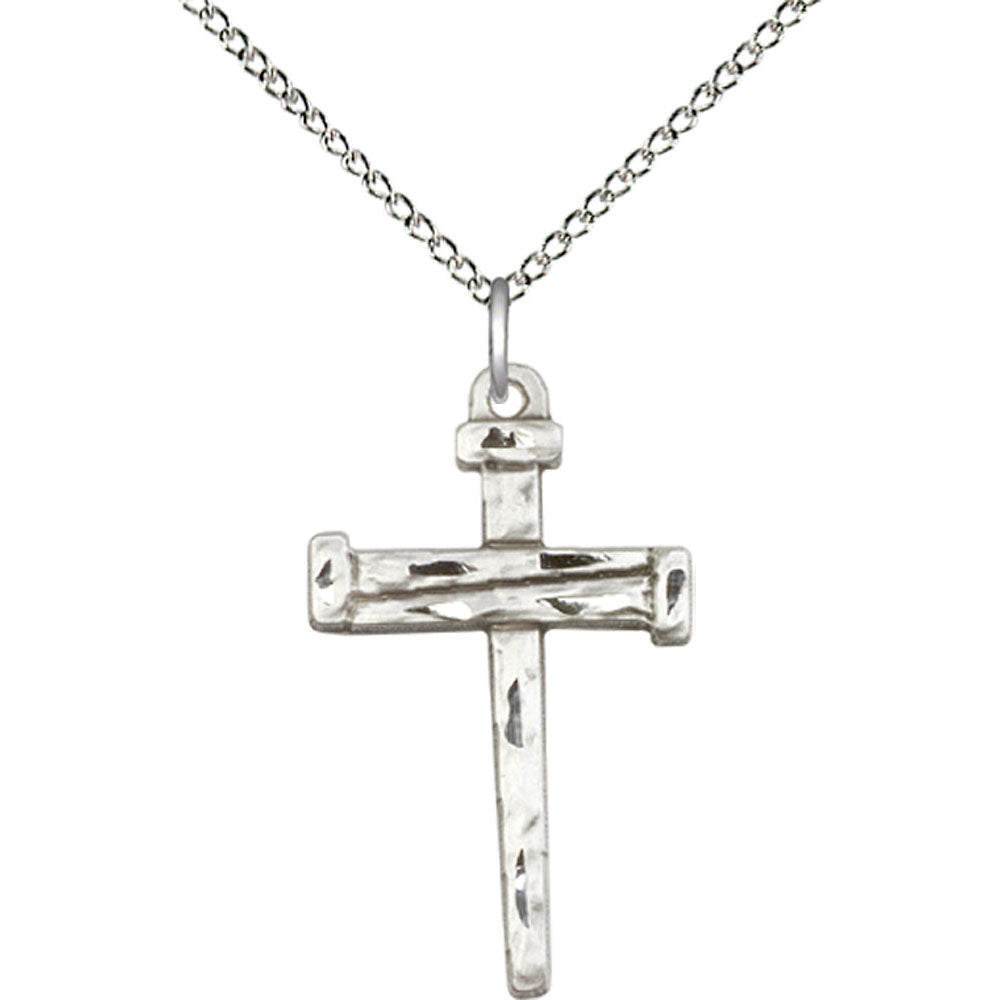 Sterling Silver Nail Cross Pendant - 0013SS