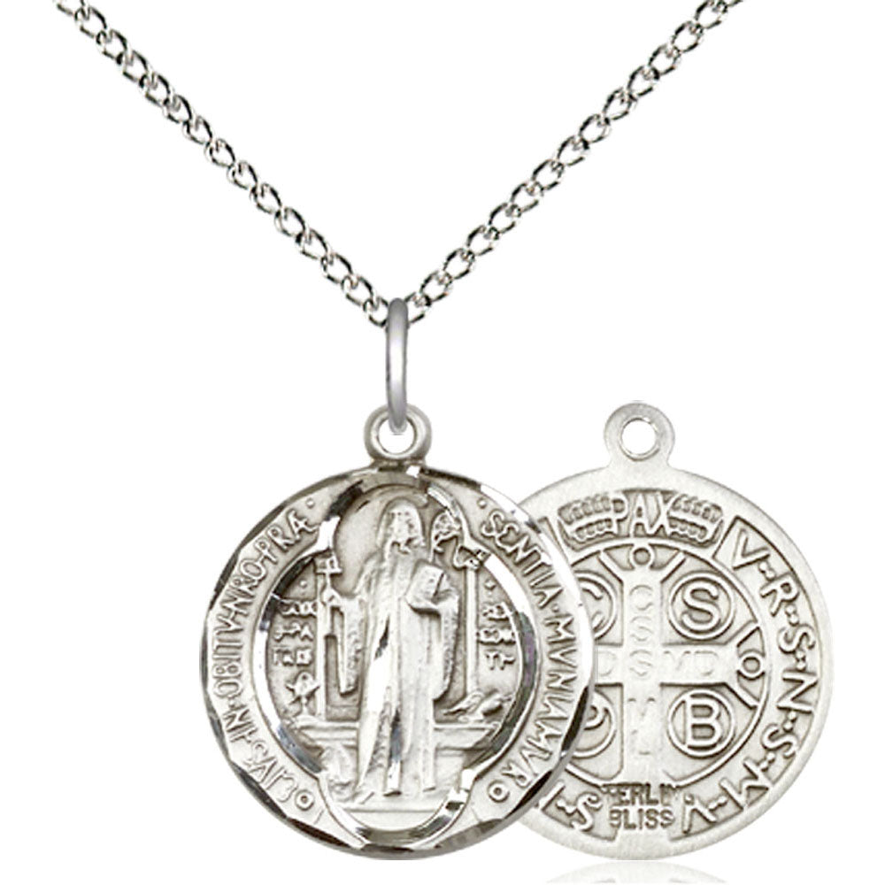 Sterling Silver Saint Benedict Pendant - 0026BSS