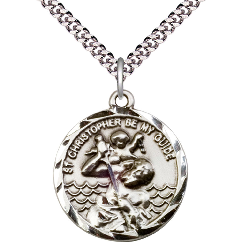 Sterling Silver Saint Christopher Pendant - 0036CSS