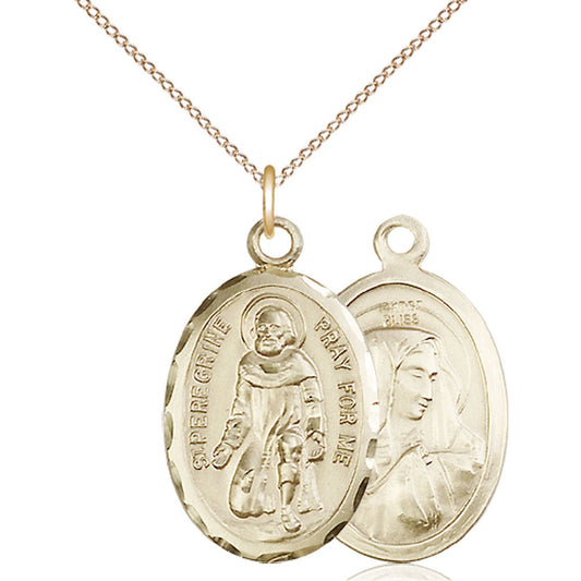 Gold Filled Saint Peregrine Pendant - 0046PGF
