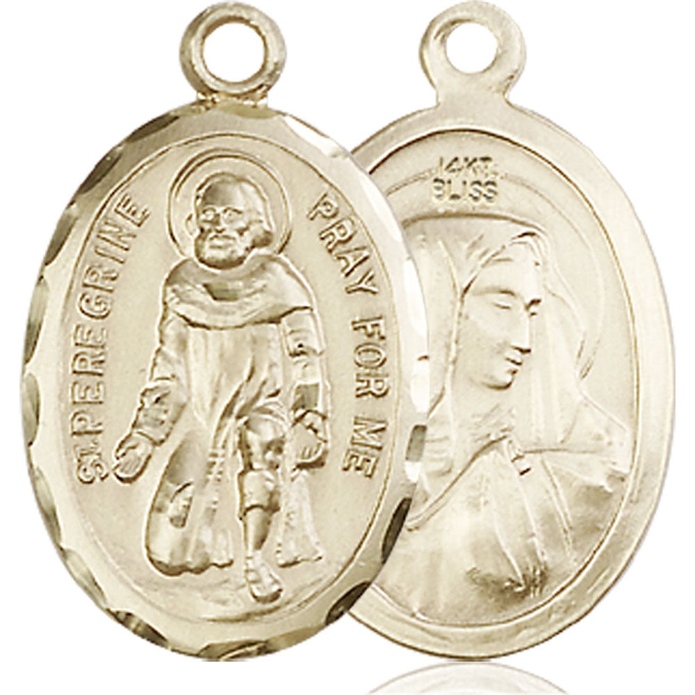 14kt Gold Saint Peregrine Pendant - 0046PKT