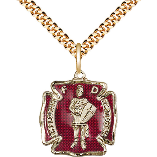 Gold Filled Saint Florian Pendant - 0070EGF