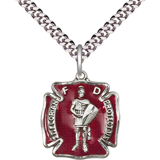 Sterling Silver Saint Florian Pendant - 0070ESS