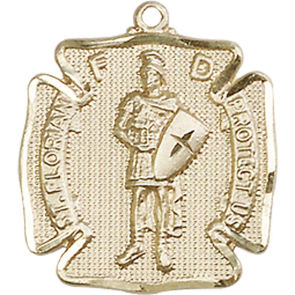 14kt Gold Saint Florian Pendant - 0070KT