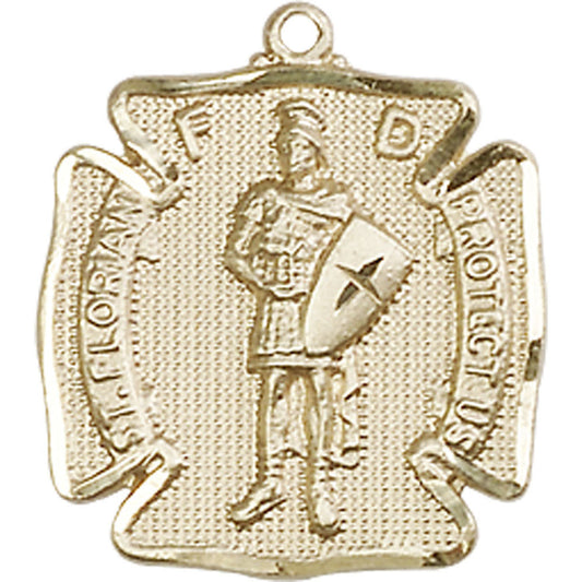 14kt Gold Saint Florian Pendant - 0070KT