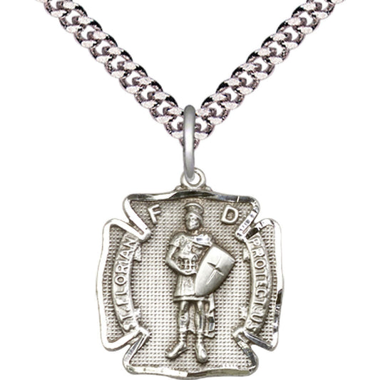 Sterling Silver Saint Florian Pendant - 0070SS