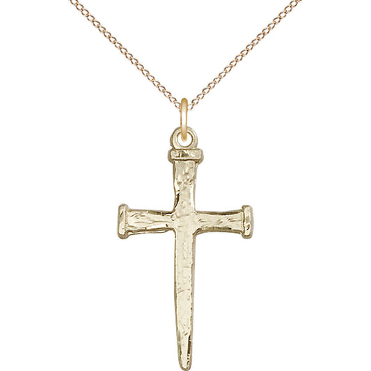 Gold Filled Nail Cross Pendant - 0085GF