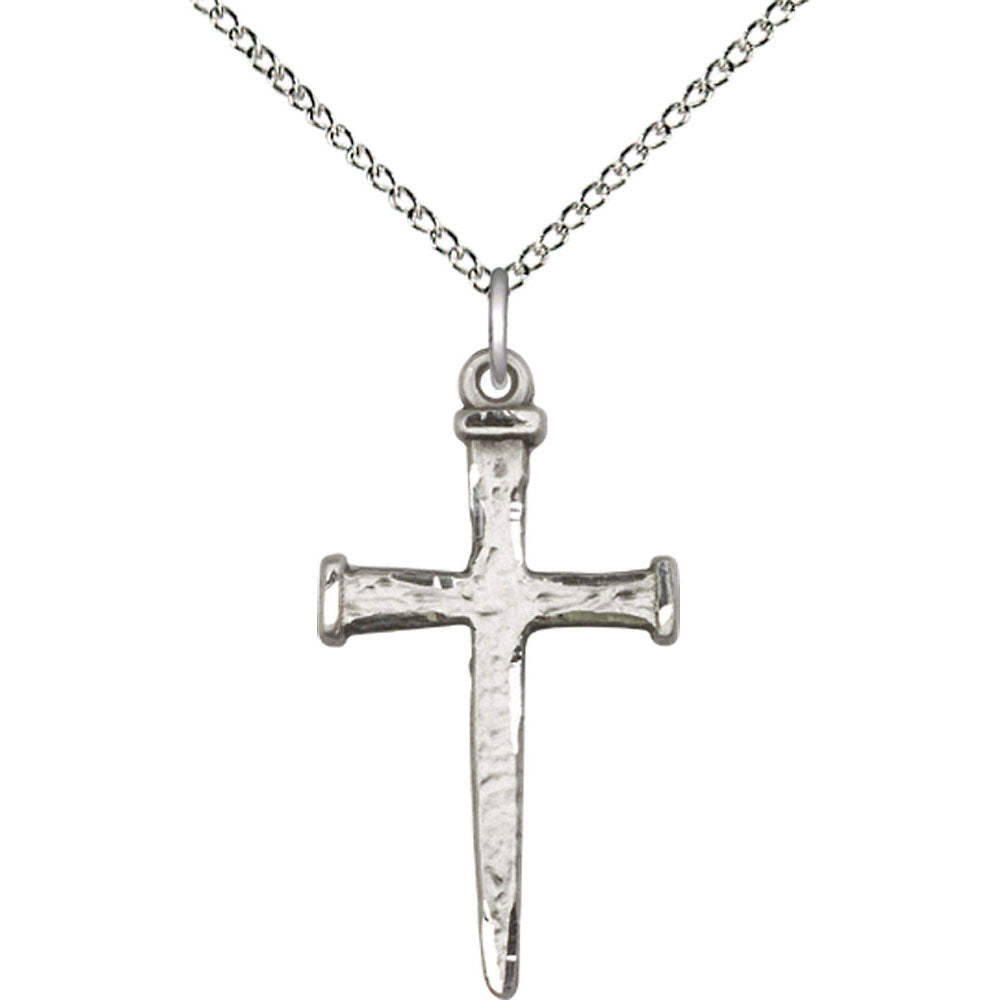 Sterling Silver Nail Cross Pendant - 0085SS