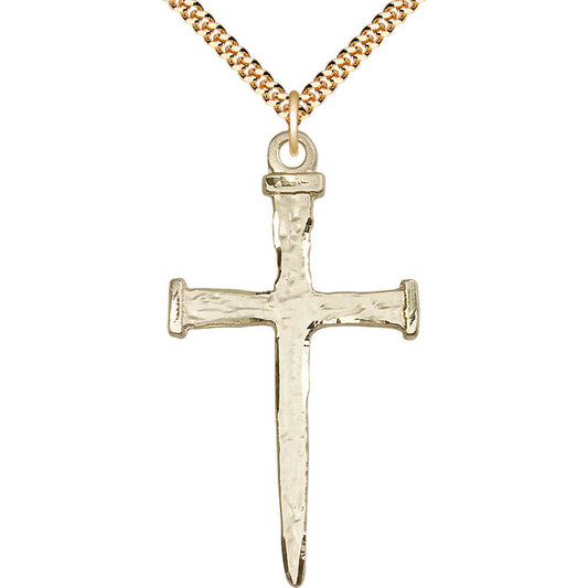Gold Filled Nail Cross Pendant - 0086GF