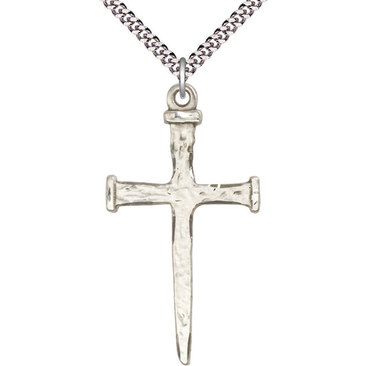 Sterling Silver Nail Cross Pendant - 0086SS