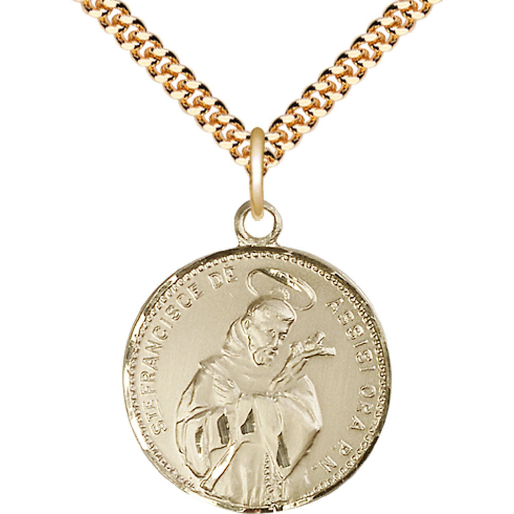 Gold Filled Saint Francis of Assisi Pendant - 0101GF