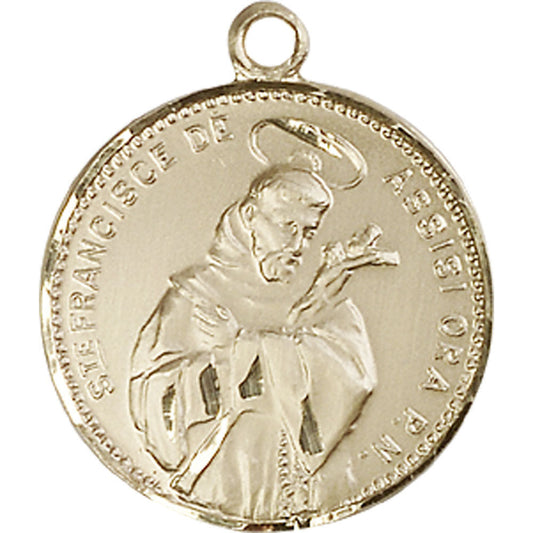 14kt Gold Saint Francis of Assisi Pendant - 0101KT