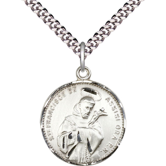 Sterling Silver Saint Francis of Assisi Pendant - 0101SS