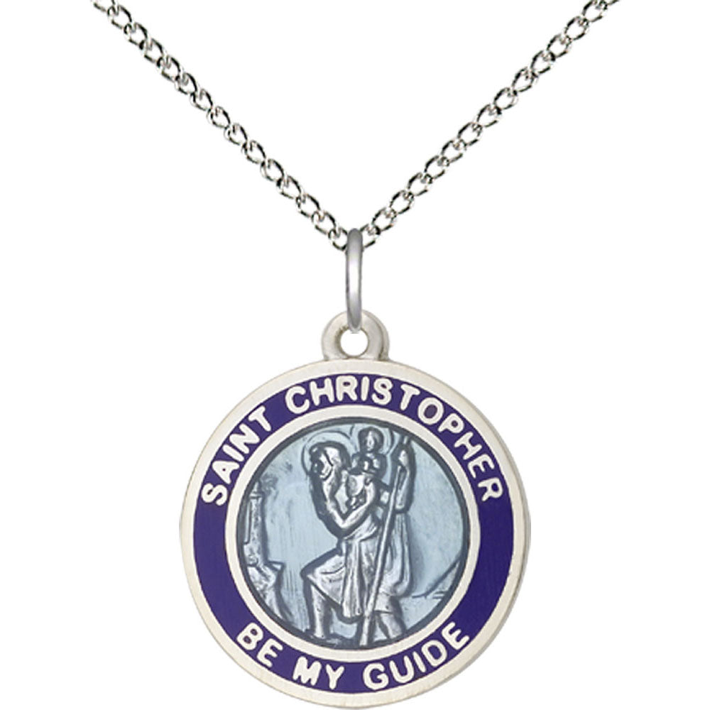 Sterling Silver Saint Christopher Pendant - 0192BBSS