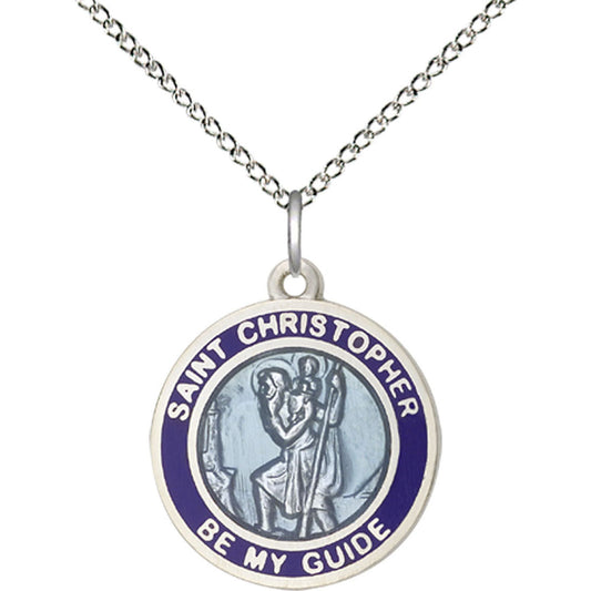 Sterling Silver Saint Christopher Pendant - 0192BBSS