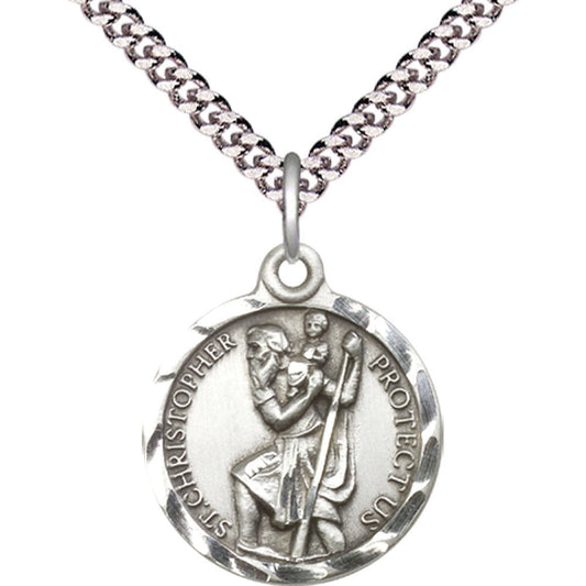 Sterling Silver Saint Christopher Pendant - 0192CSS