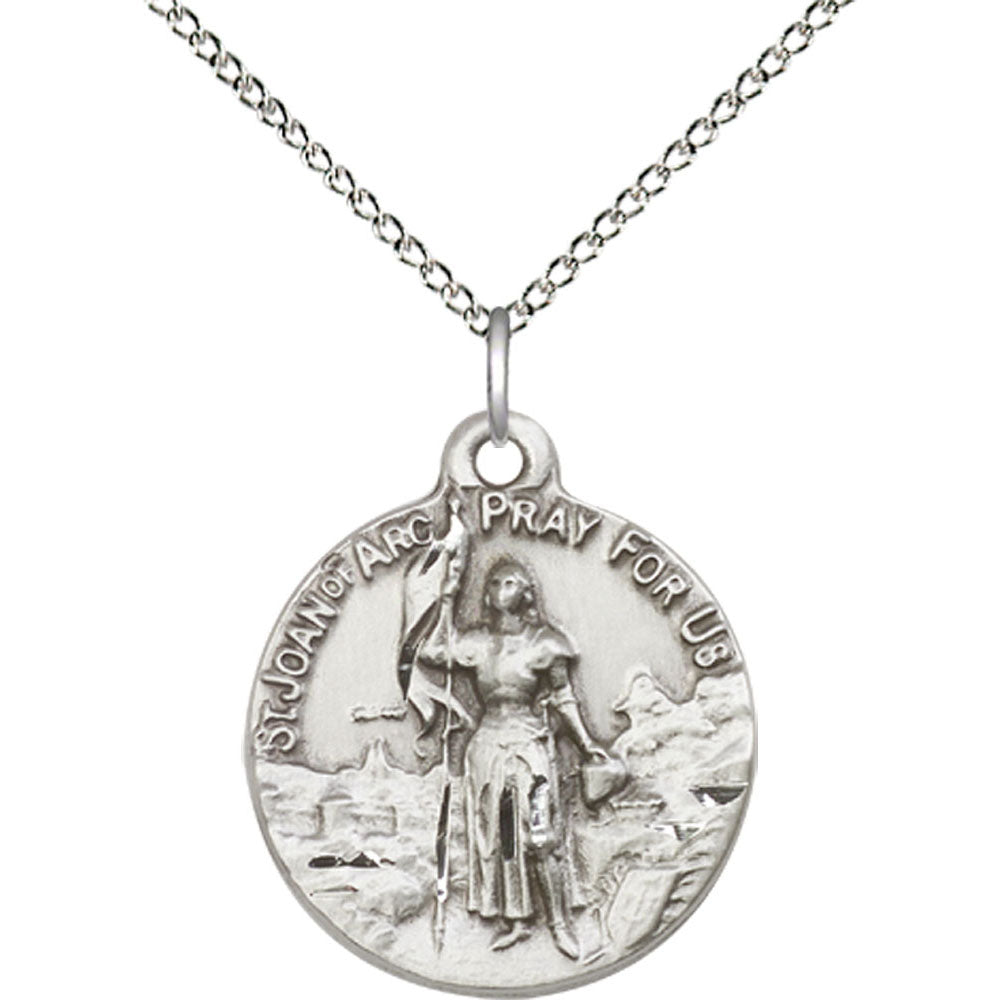 Sterling Silver Saint Joan of Arc Pendant - 0193SS