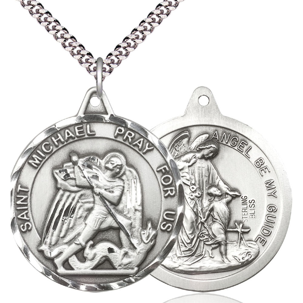 Sterling Silver Saint Michael the Archangel Pendant - 0201RSS