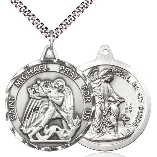 Sterling Silver Saint Michael the Archangel Pendant - 0201RSS