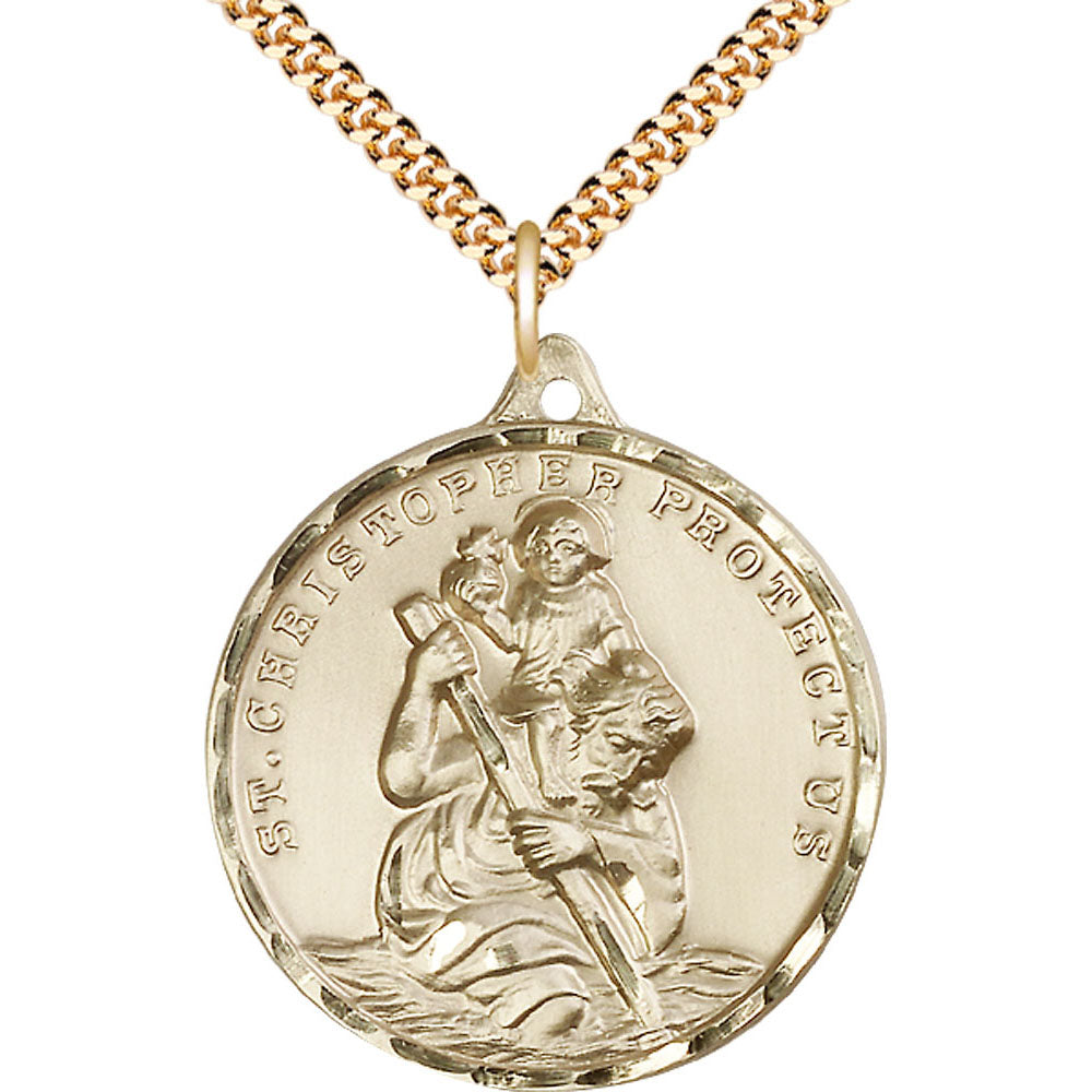 Gold Filled Saint Christopher Pendant - 0203CGF