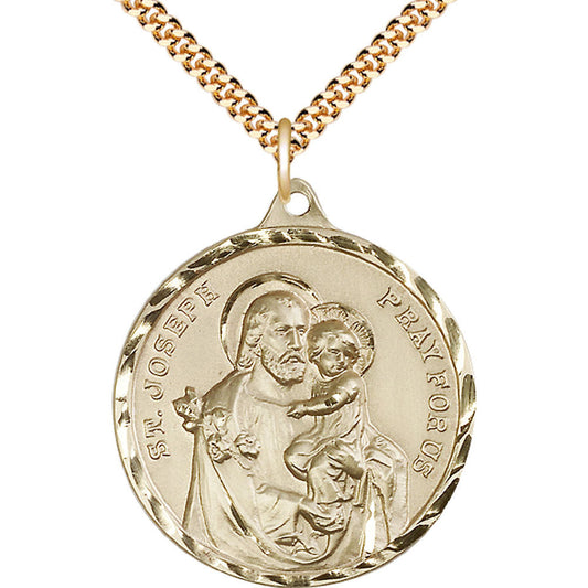 Gold Filled Saint Joseph Pendant - 0203KGF