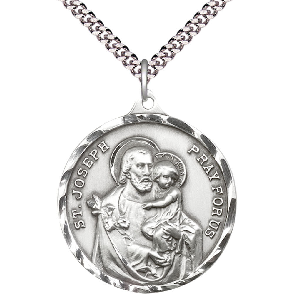 Sterling Silver Saint Joseph Pendant - 0203KSS