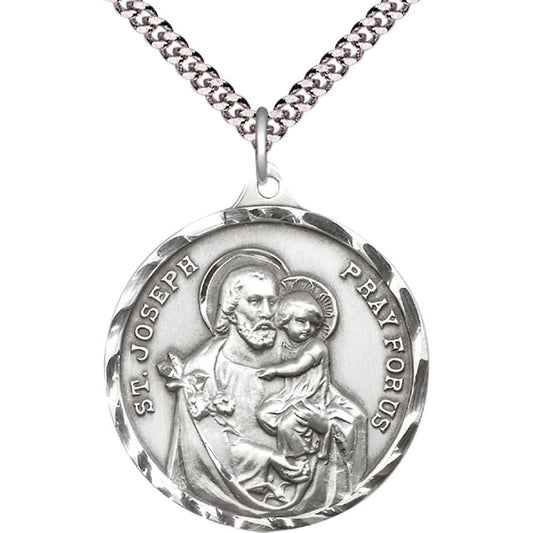 Sterling Silver Saint Joseph Pendant - 0203KSS
