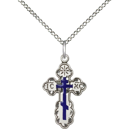 Sterling Silver Saint Olga Cross Pendant - 0256ESS