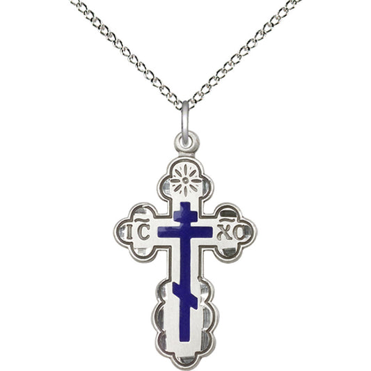 Sterling Silver Saint Olga Cross Pendant - 0257ESS