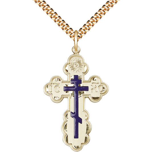 Gold Filled Saint Olga Cross Pendant - 0258EGF
